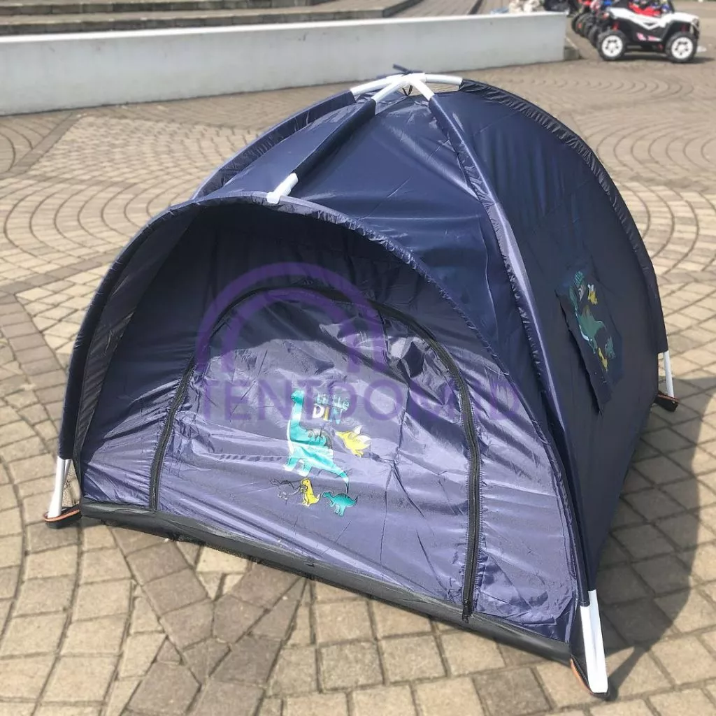 Gambar thumbnail untuk Tenda Anak Karakter Dino Warna Navy 120x120cm & 140x140cm untuk Usia 0-9 Tahun - Lengkap dengan Frame & Tas