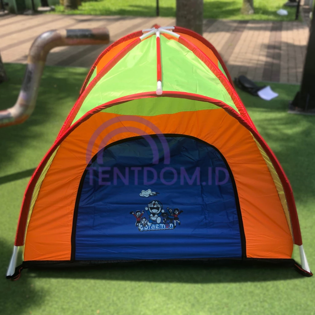 Gambar thumbnail untuk Tenda Anak Karakter Doraemon Kombinasi 100x100cm, 120x120cm & 140x140cm untuk Usia 0-9 Tahun - Lengkap dengan Frame & Tas
