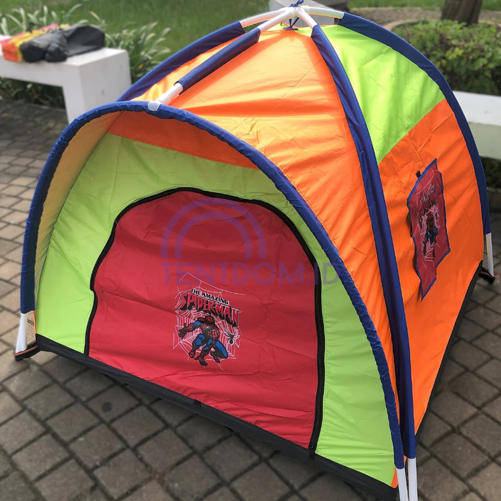 Gambar thumbnail untuk Tenda Anak Karakter Spiderman Kombinasi 100x100cm, 120x120cm & 140x140cm untuk Usia 0-9 Tahun - Lengkap dengan Frame & Tas