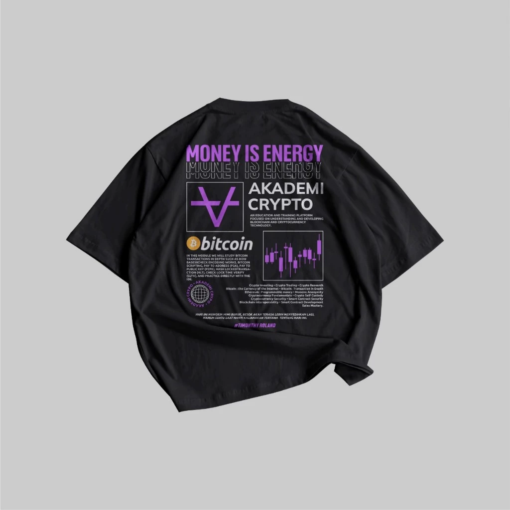 Kaos Akademi Crypto/Kaos Crypto/Kaos Trader/Tshirt Kaos Bitcoin