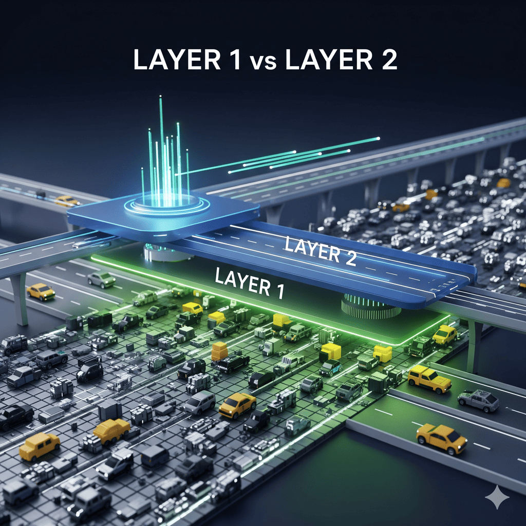 Gambar thumbnail untuk Layer 1 vs. Layer 2: Memahami Evolusi Skalabilitas Blockchain (Seperti Jaringan Lightning Bitcoin)