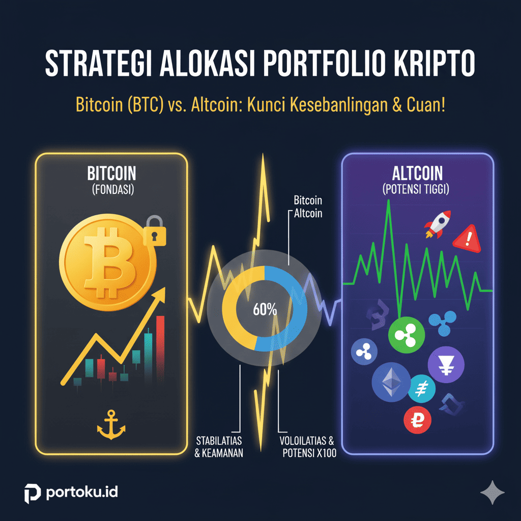 Gambar thumbnail untuk Strategi Alokasi Portofolio Kripto: Menyeimbangkan 'Raja' Bitcoin dengan 'Pangeran' Altcoin yang Potensial