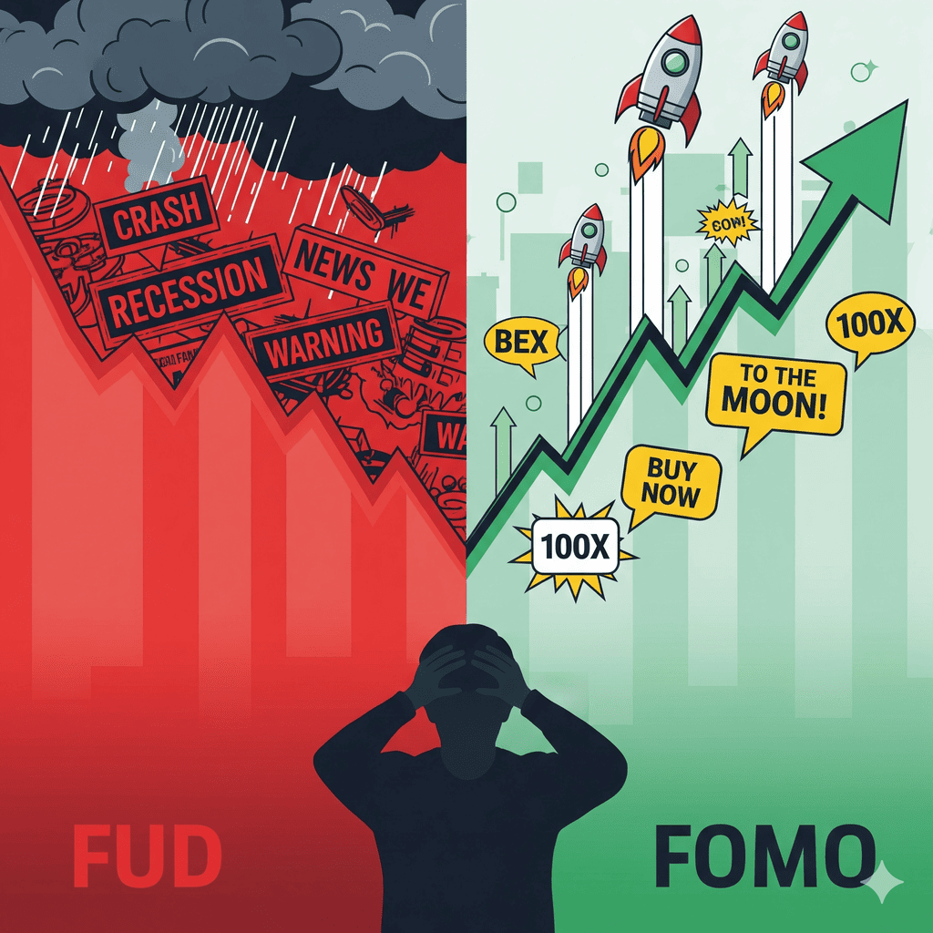 Gambar thumbnail untuk Psikologi Pasar Kripto: Cara Mengatasi FOMO dan FUD untuk Investasi Jangka Panjang yang Sukses