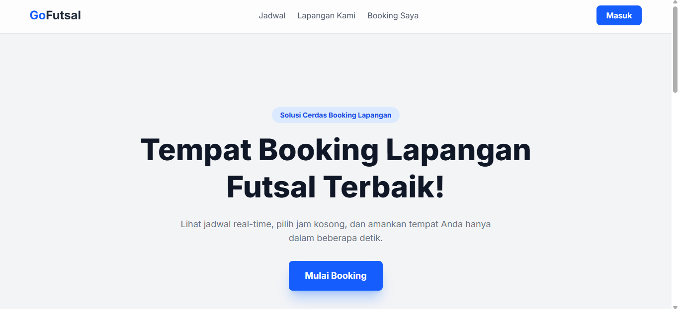 Gambar thumbnail untuk GoFutsal - Aplikasi Booking Lapangan Futsal Modern (Thema Light)